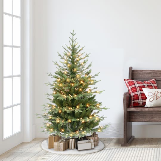 4.5ft. Pre-Lit Balsam Fir Artificial Christmas Tree, Clear Incandescent Lights